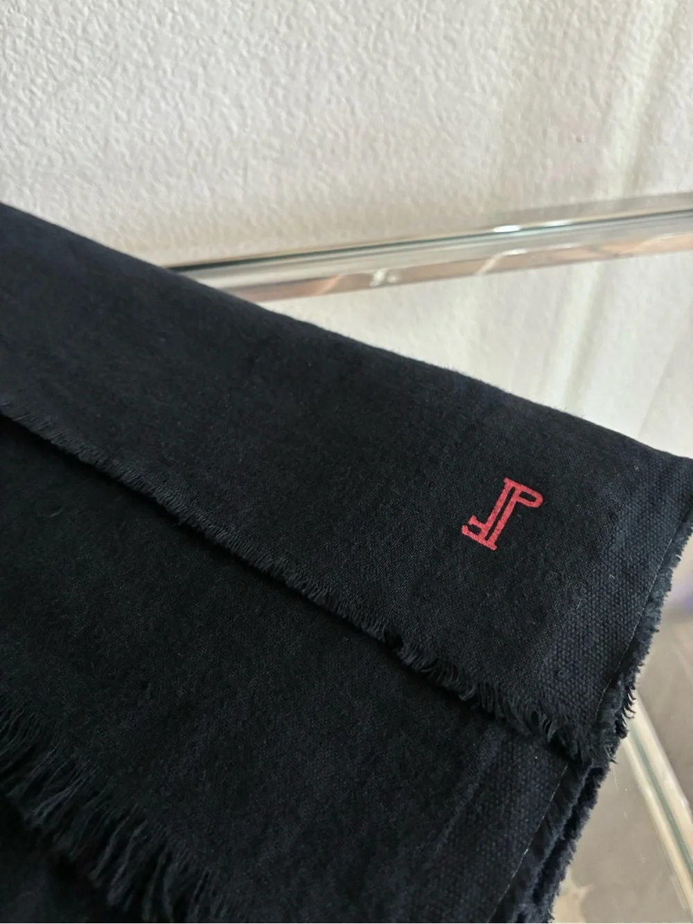 *NWT* Prospective Flow Black Cotton Scarf Shawl 168x60cm Fringed Edge Designer